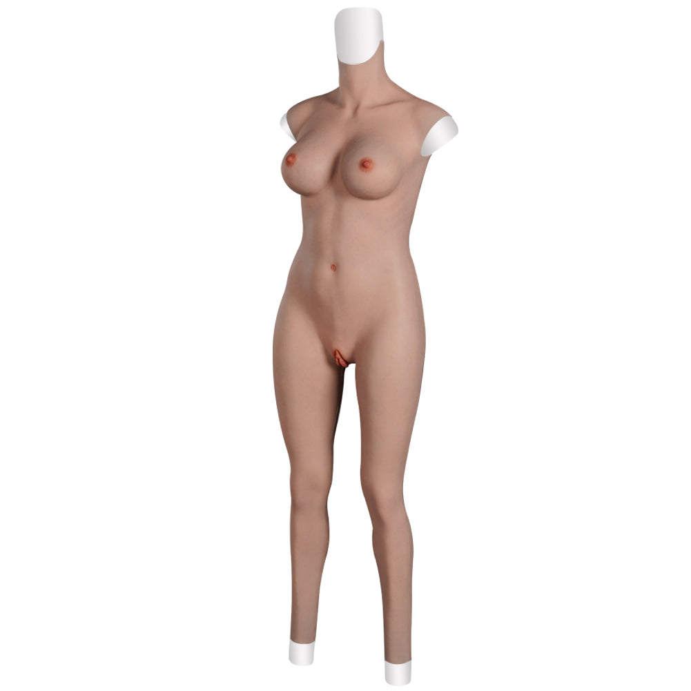 8Th Generation Bloodshot Design Silicone Bodysuit No Arms With Fake Breasts Vagina Pussy Panties