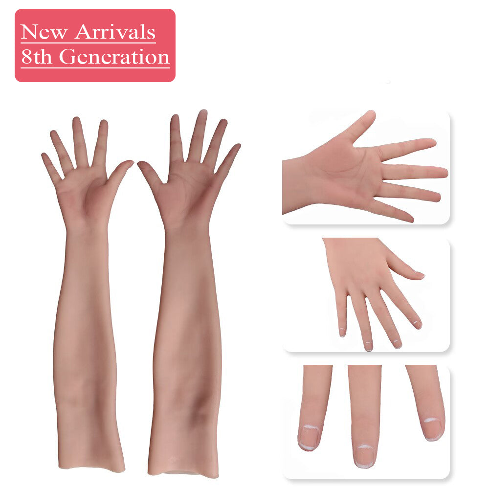 65Cm Realistic Female Silicone Gloves With Veins For Cosplay Cosplay