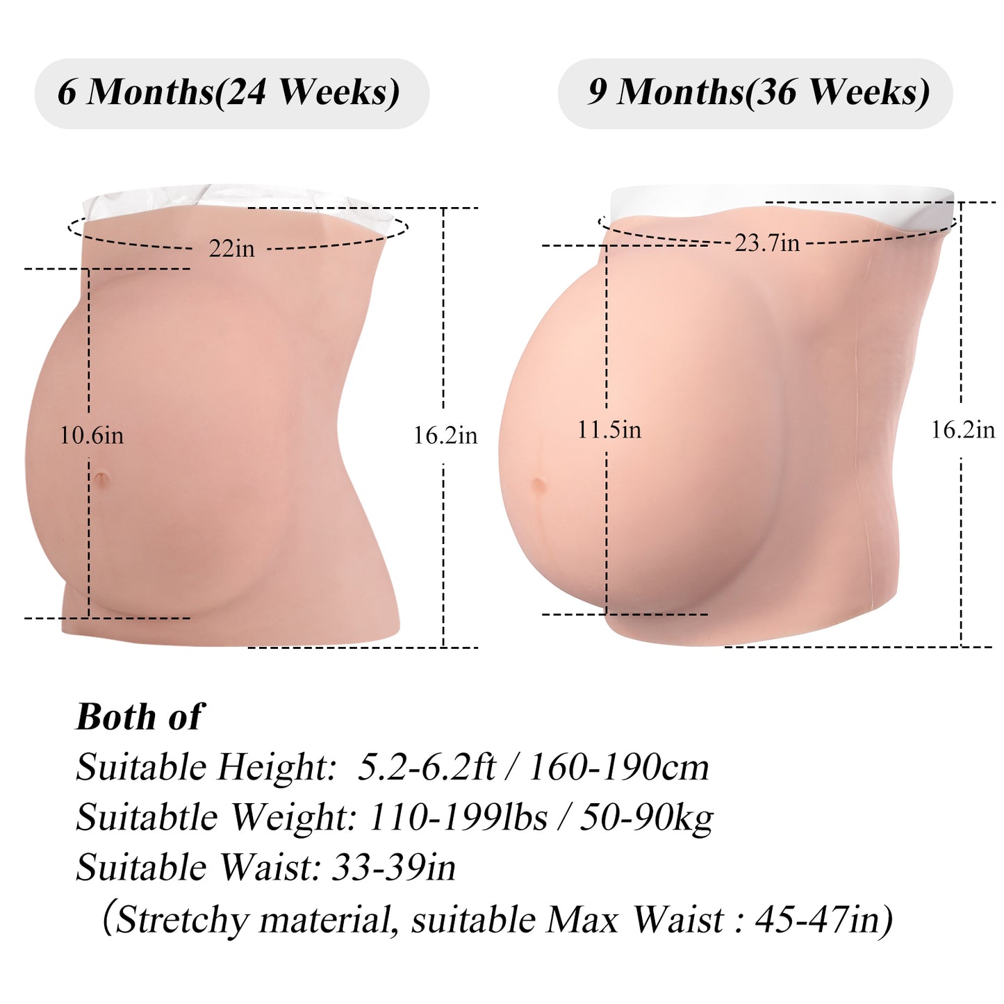 Eyung 100% Artificial 8th Silicone Fake Pregnant Soft Belly Realistic Silicone Pregnancy Jelly Belly For Crossdresser Unisex Cosplay