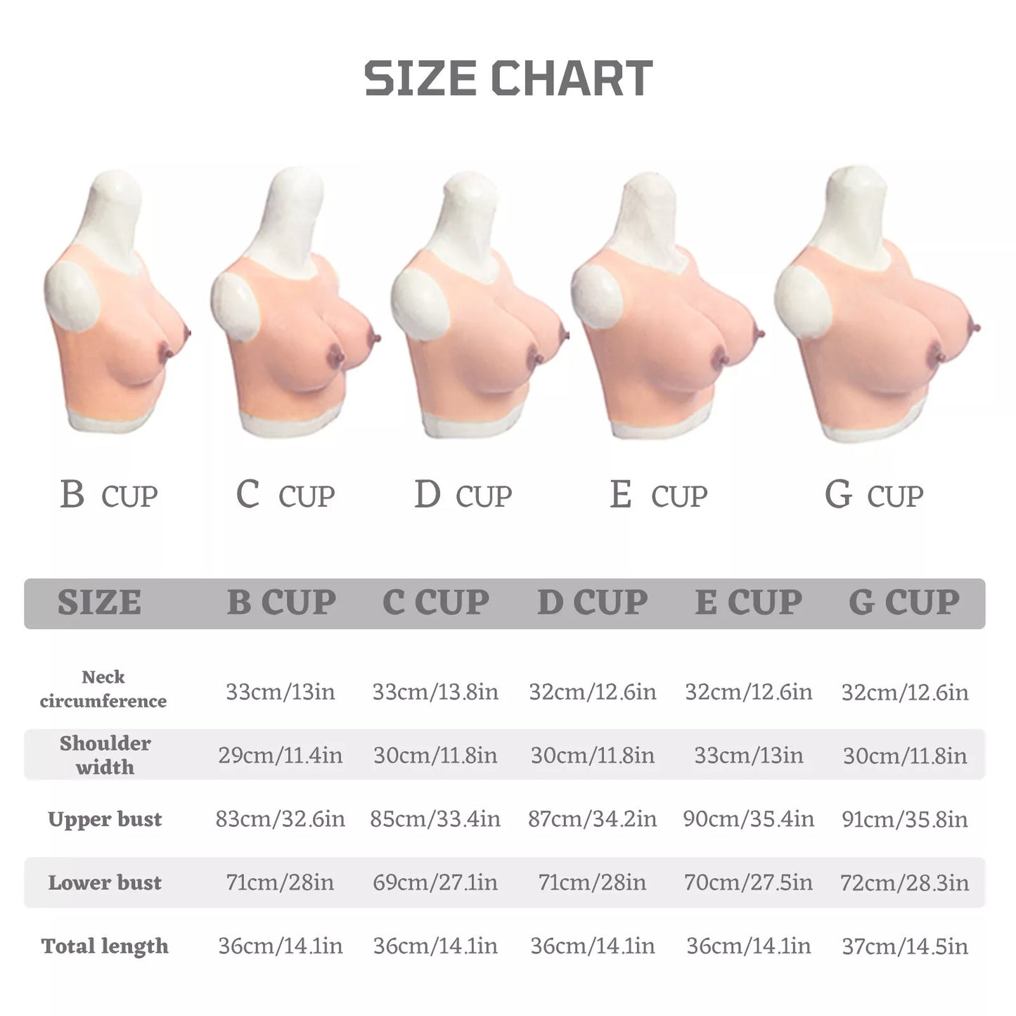 B-G Cup Drag Queen Crossdresser Realistic Breast Forms Silicone Fake Boob Plate