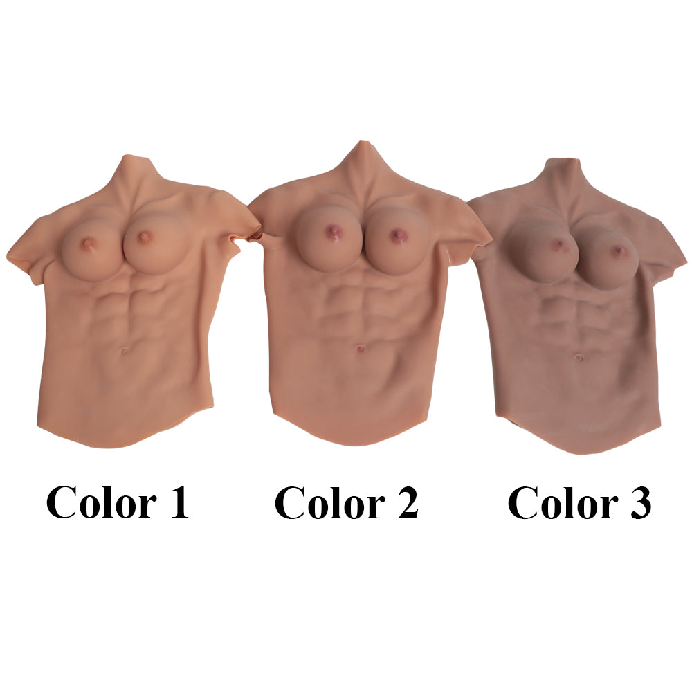 Abdominal muscle and breast enlargement shaping kit with breast-shaped bloodshot design