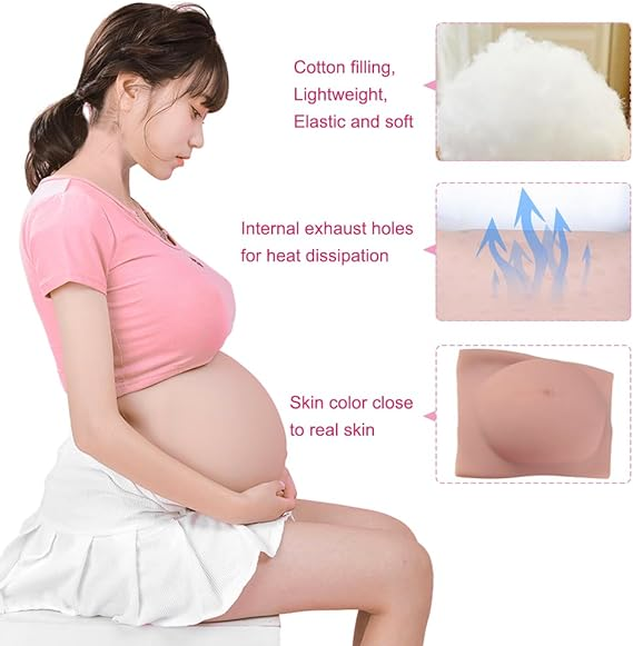 Eyung 100% Artificial 8th Silicone Fake Pregnant Soft Belly Realistic Silicone Pregnancy Jelly Belly For Crossdresser Unisex Cosplay