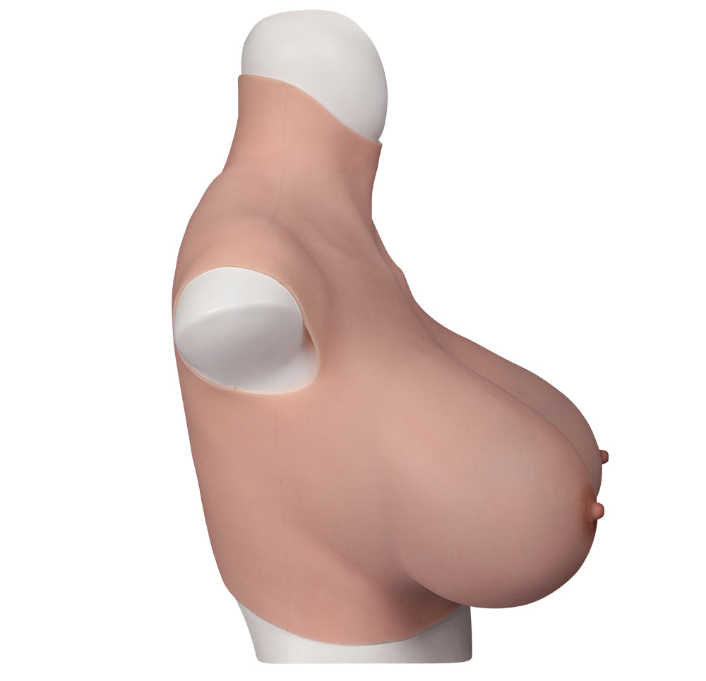 The 9th Generation of No-oil Flocking + Floating Point Bloodshot Design Silicone Breast Form