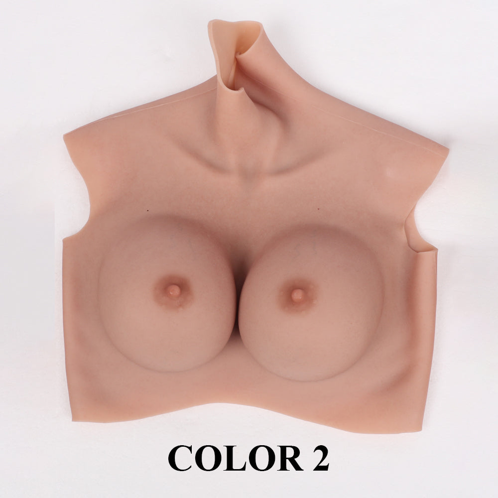 The 9th Generation of No-oil Flocking + Floating Point Bloodshot Design Silicone Breast Form