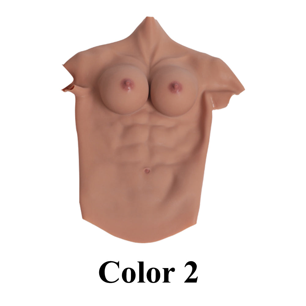 Abdominal muscle and breast enlargement shaping kit with breast-shaped bloodshot design