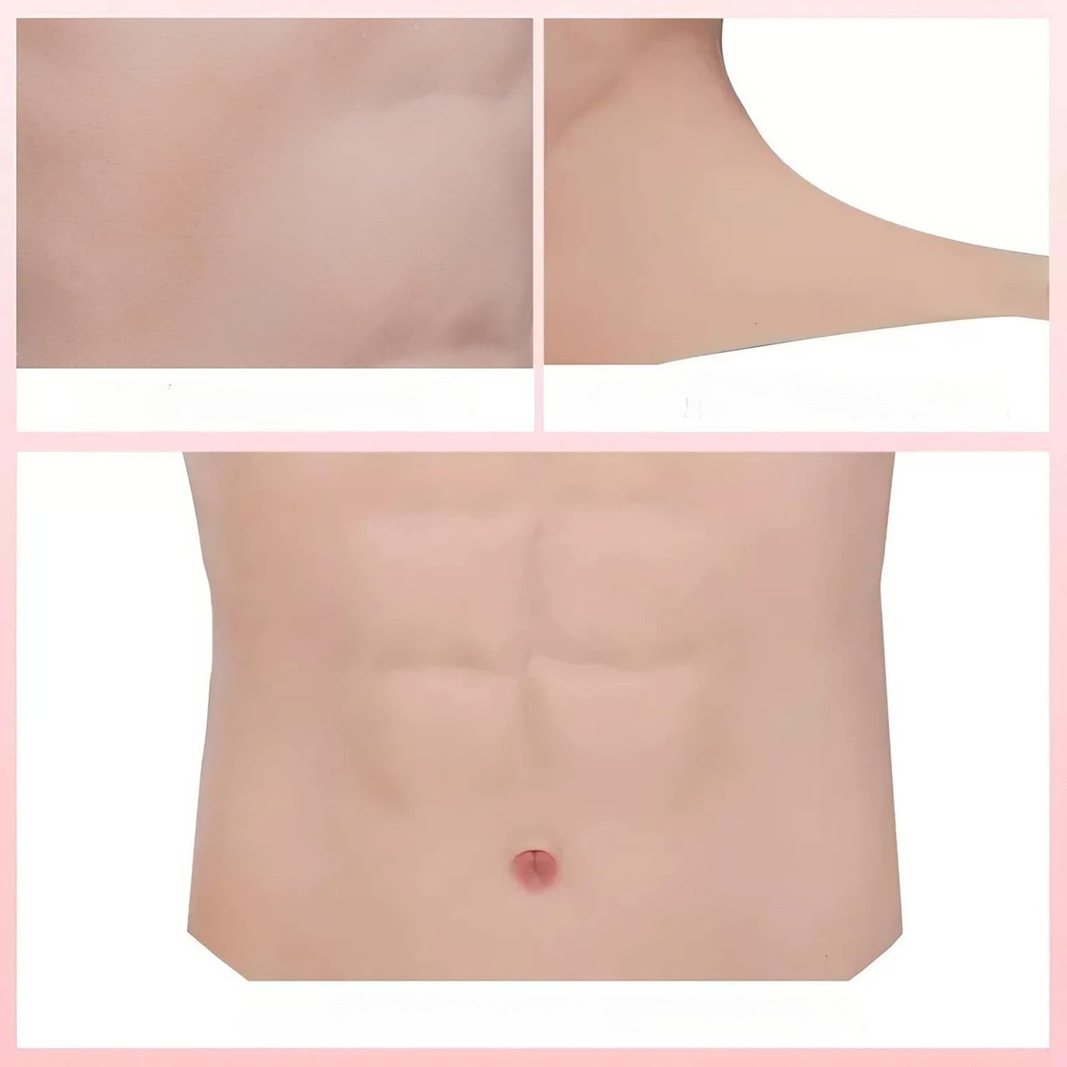 Silicone women's square collar muscle suit fake abdominal muscles 3
