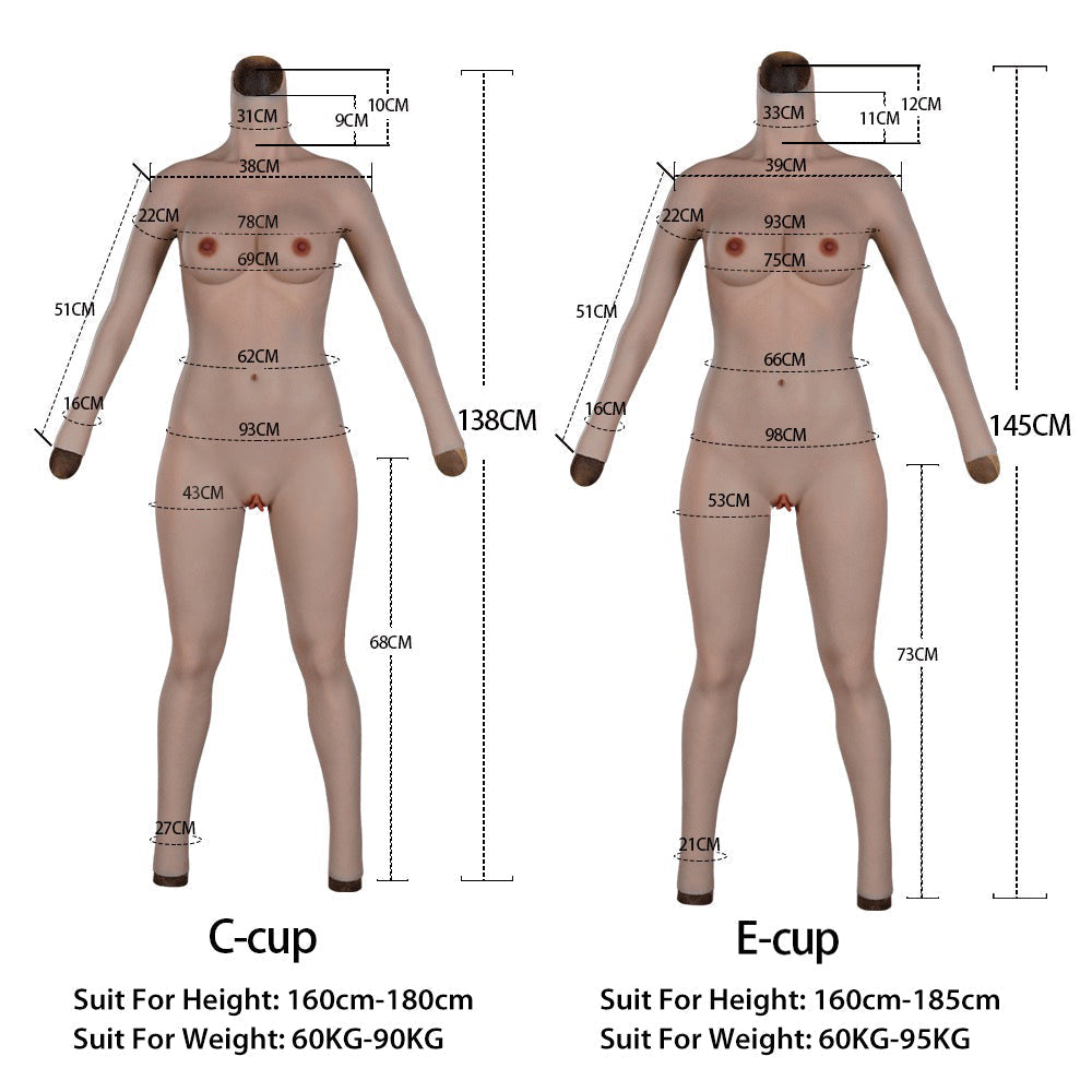 9th Oil-Free Silicone Bodysuit Makeup With Cool Floating Pussy Pussy For Transgender Shemale Boobs Plate Male To Female size chart