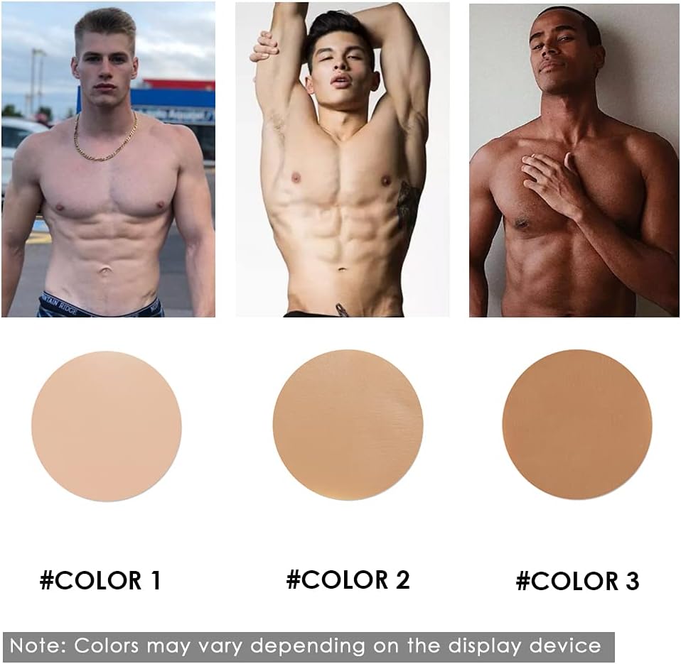 Male Chest Silicone Muscle Suit with Arms, Realistic Fake Muscles Soft Silicone Chest Vest with Clear Skin Textures color chart
