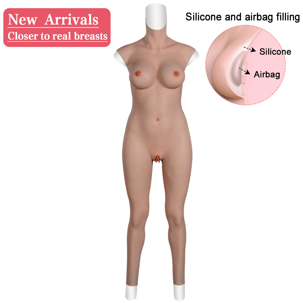 8Th Generation Bloodshot Design Silicone Bodysuit No Arms With Fake Breasts Vagina Pussy Panties