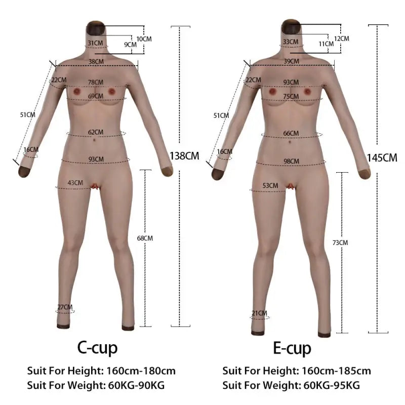 9th Oil-Free Silicone Bodysuit Makeup With Cool Floating Pussy Pussy For Transgender Shemale Boobs Plate Male To