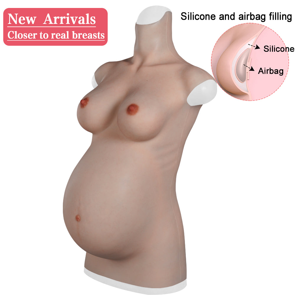 8Th Pregnant Belly Fake Crossdresser Cosplay Unisex Prosthetic Props Silicone Breast Forms Drag Que