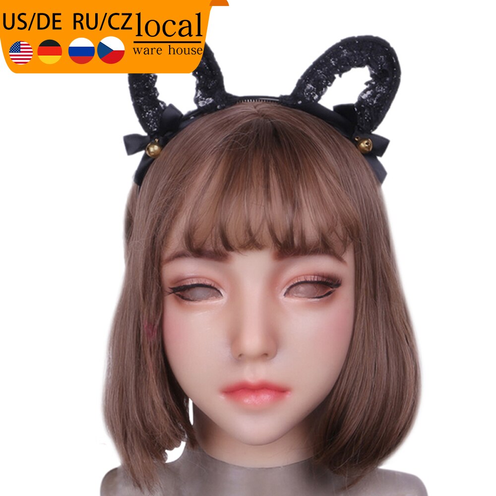 Eyung Female Girls Silicone Face Realistic Lifelike Kawaii Lovely Half Mask Body For Crossdresser