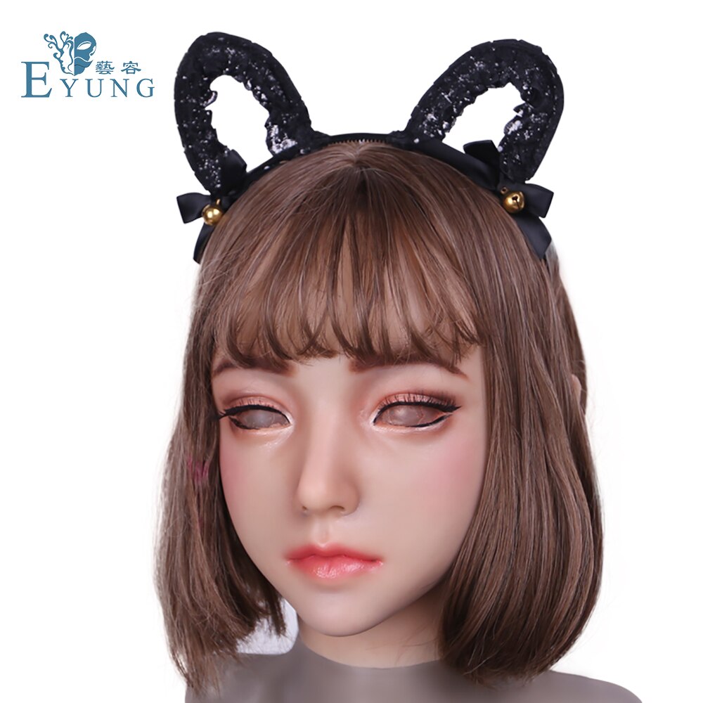 Eyung Female Girls Silicone Face Realistic Lifelike Kawaii Lovely Half Mask Body For Crossdresser