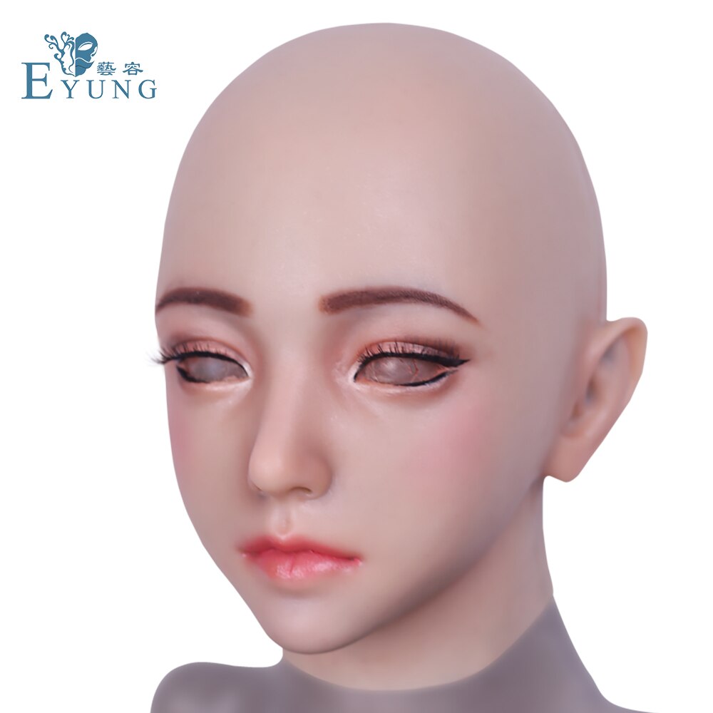 Eyung Female Girls Silicone Face Realistic Lifelike Kawaii Lovely Half Mask Body For Crossdresser