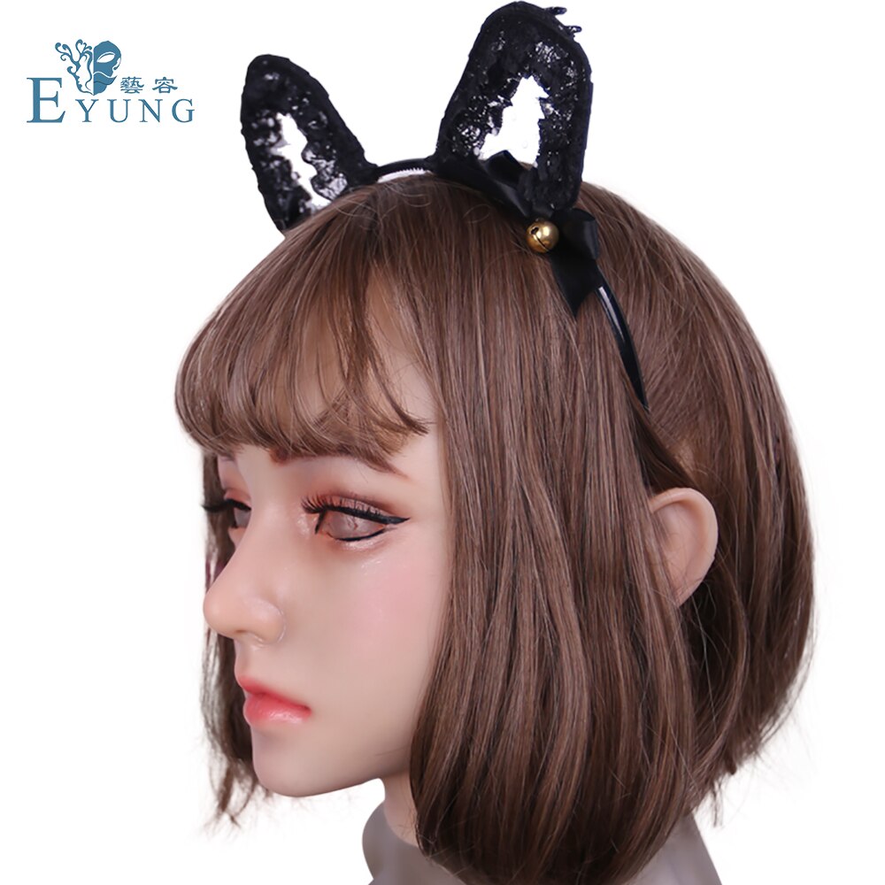 Eyung Female Girls Silicone Face Realistic Lifelike Kawaii Lovely Half Mask Body For Crossdresser