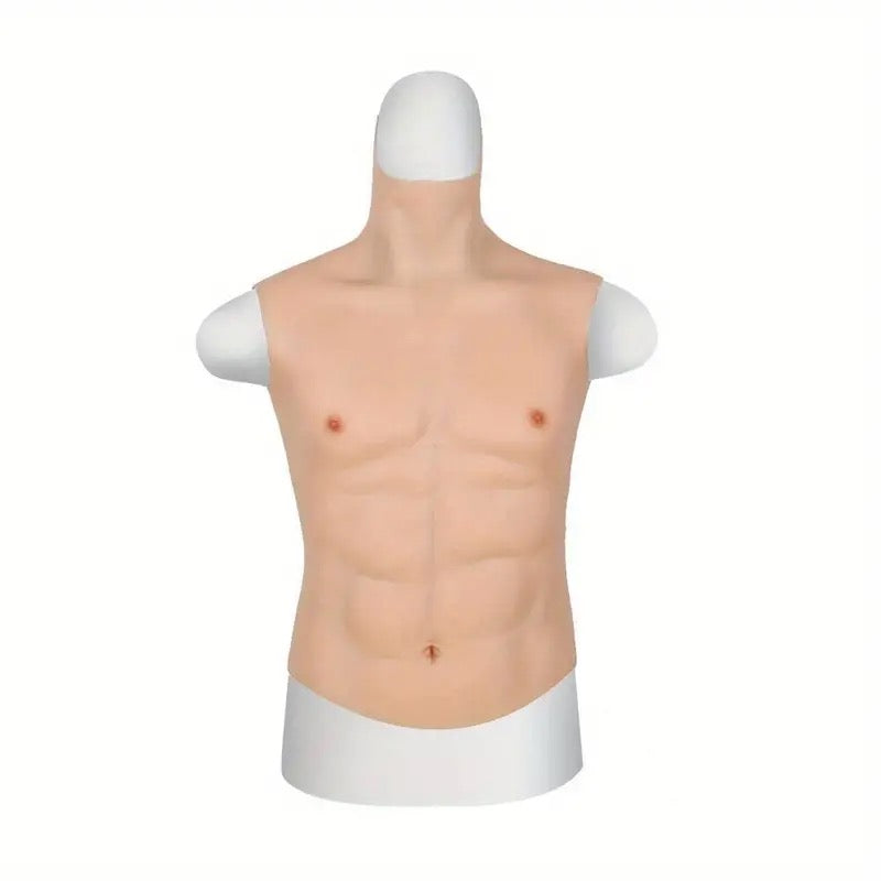 Silicone Fake Male Muscle, Chest Body Belly Men's Accessories, Role-playing Party Stage Performance Show Props