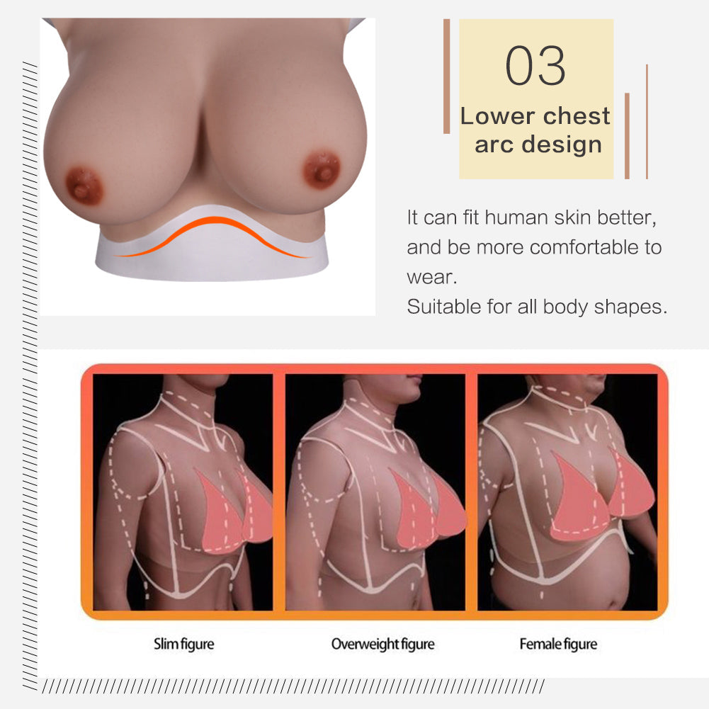 7Th Generation No - Oil Silicone Fake Boobs Floating - Point Design For Transvestite Cosplay