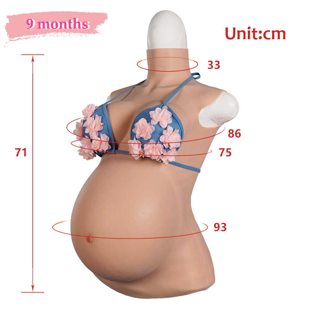 4th Generation 4/6/9 Months Pregnant Fake Chest With Belly Pregnancy simulation