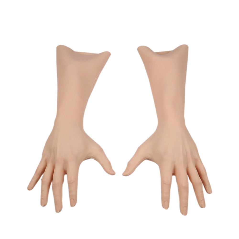 Artificial Skin Female Hand Silicone Crossdresser Gloves 1 Pair for Cosplay Corssdress