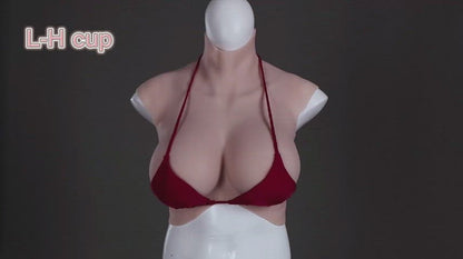 L size Standard Upgraded Bloodshot Style 7th Oil-free Silicone Breast Forms Artificial Boobs