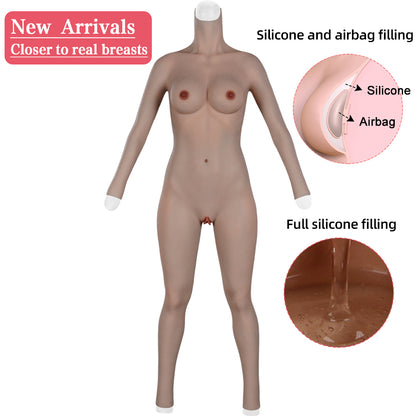 9th Oil-Free Silicone Bodysuit Makeup With Cool Floating Pussy Pussy For Transgender Shemale Boobs Plate Male To Female