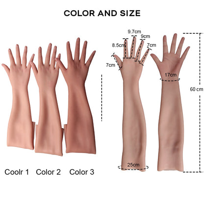 60cm Realistic Female Silicone Gloves With Veins For Cosplay