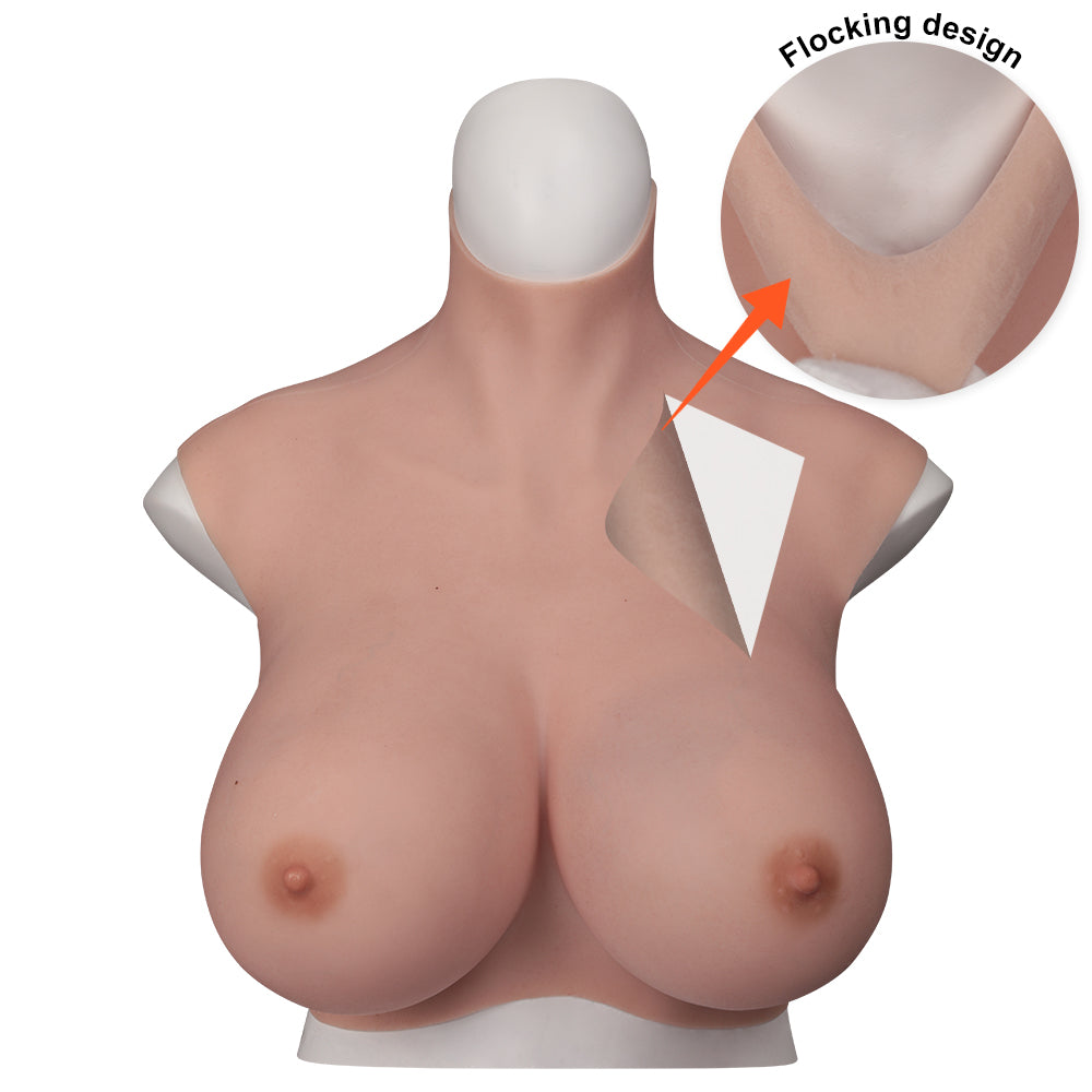 The 9Th Generation Of No - Oil Flocking + Floating Point Bloodshot Design Silicone Breast Form