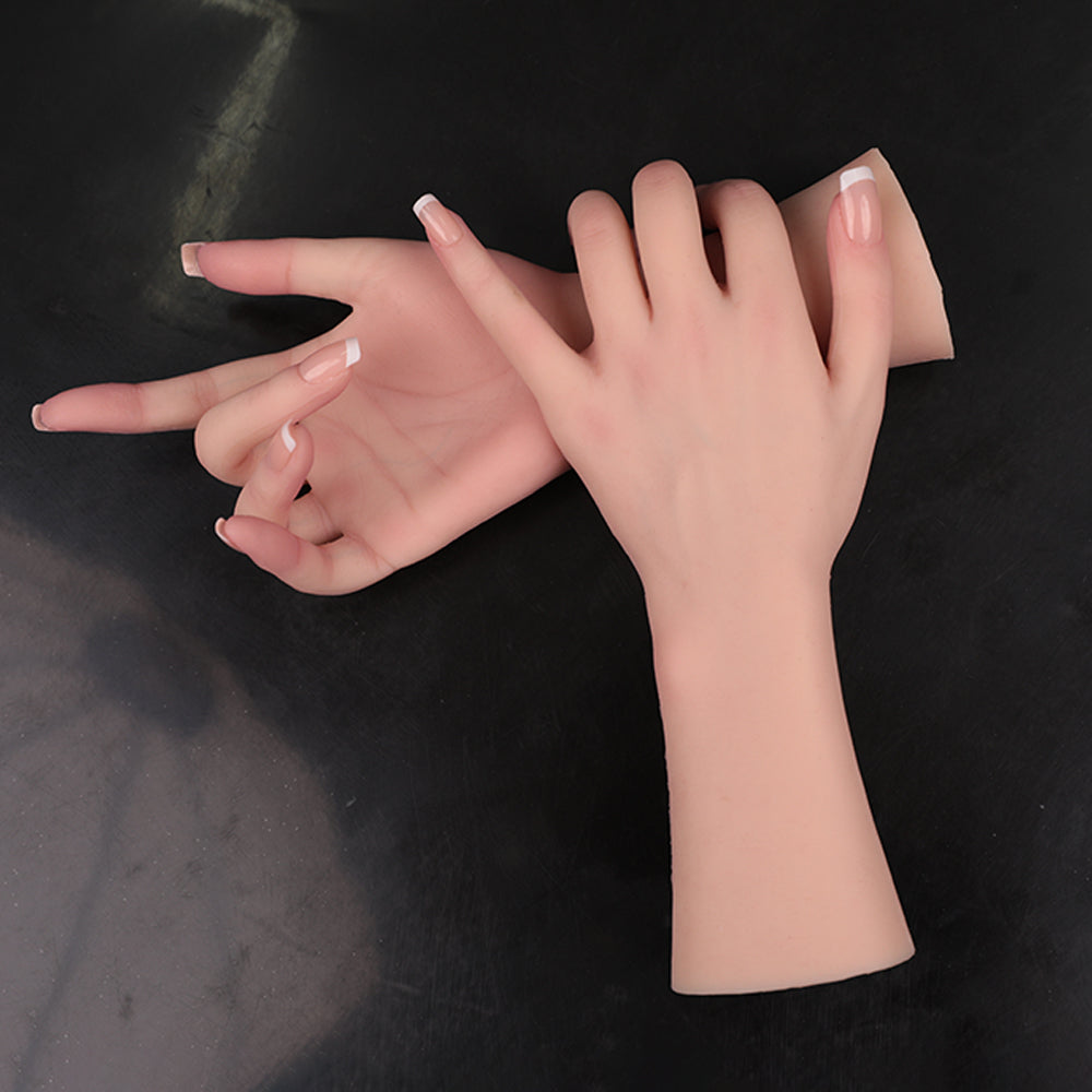 Silicone Female Hand Mannequin 1 Pair Life Size Hand Model Jewelry Display