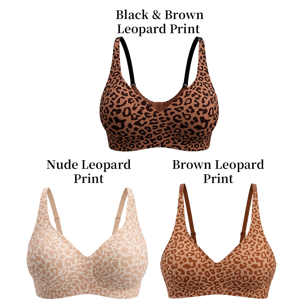 Leopard Print Wireless Bra | Compatible with Silicone Breast Forms & Breastplates