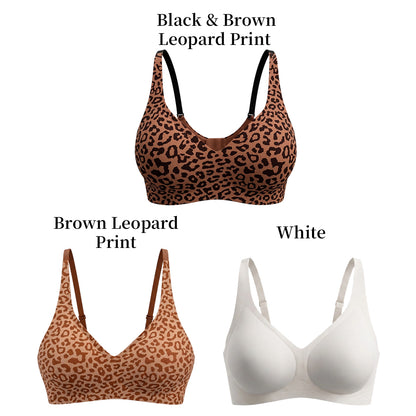 Leopard Print Wireless Bra | Compatible with Silicone Breast Forms & Breastplates