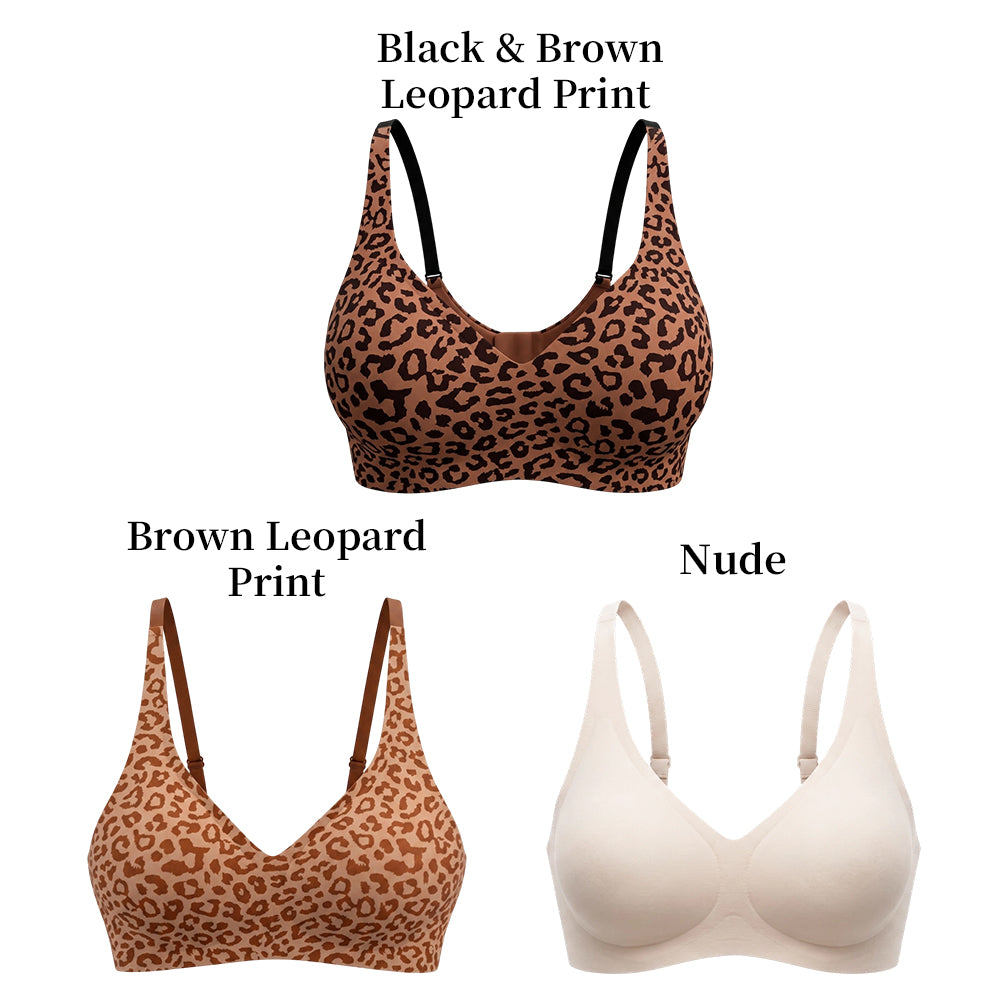 Leopard Print Wireless Bra | Compatible with Silicone Breast Forms & Breastplates