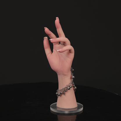 Mannequin à main féminin en Silicone, 1 paire, modèle de main grandeur nature, présentoir de bijoux 