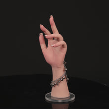 将图片加载到图库查看器，Silicone Female Hand Mannequin 1 Pair Life Size Hand Model Jewelry Display
