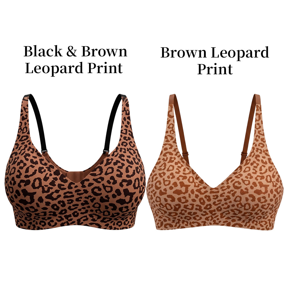 Leopard Print Wireless Bra | Compatible with Silicone Breast Forms & Breastplates