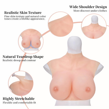 Eyung New 4th Generation Lightweight Silicone Breast Forms – Natural Teardrop Fake Boobs, Multi Size for Crossdressers & Cosplay