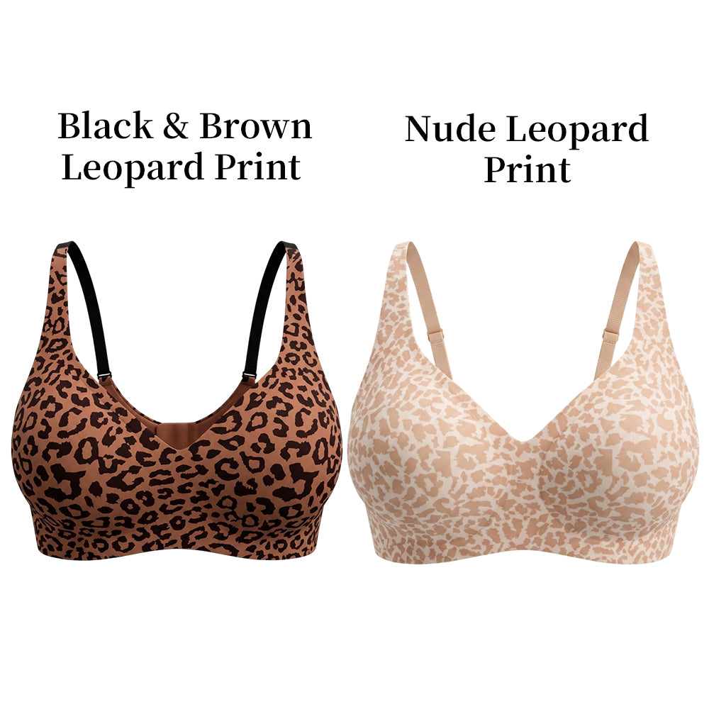 Leopard Print Wireless Bra | Compatible with Silicone Breast Forms & Breastplates