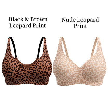 Leopard Print Wireless Bra | Compatible with Silicone Breast Forms & Breastplates