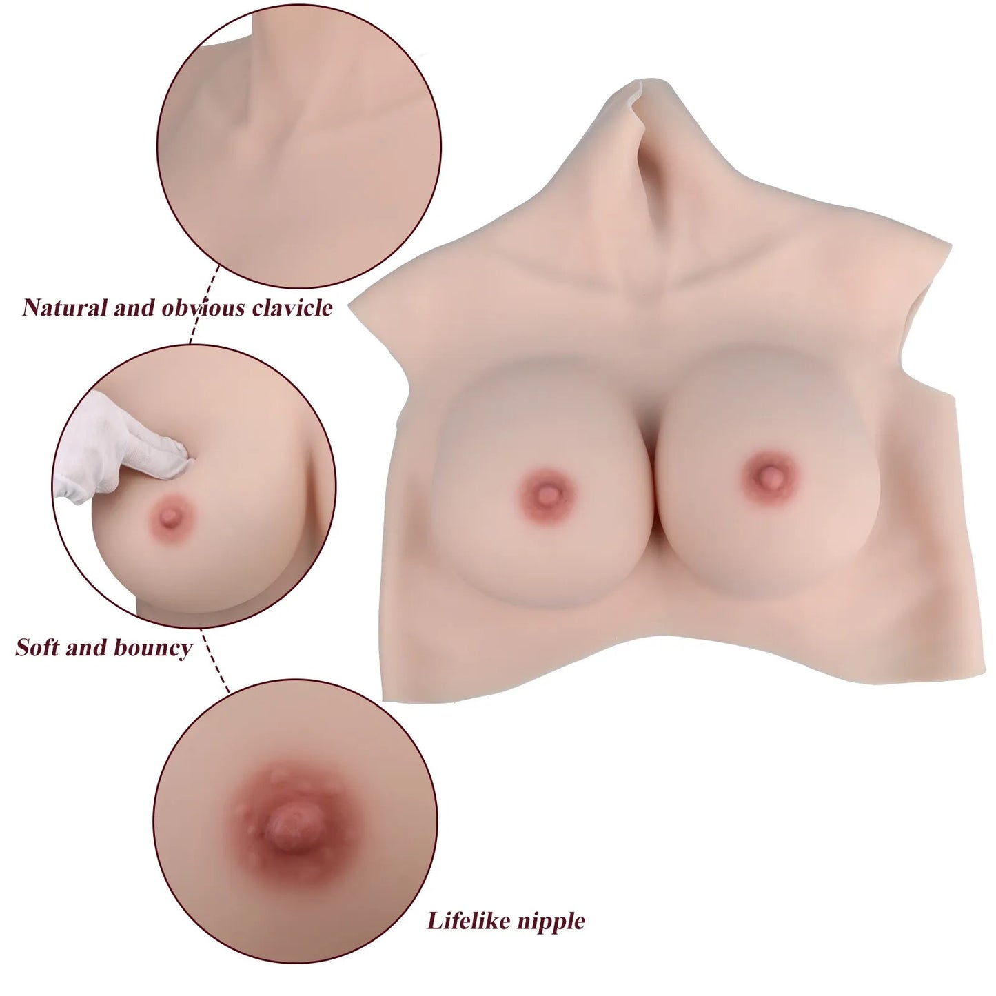 US local warehouse clearance 7th generation oil-free floating point design plus size silicone breast form