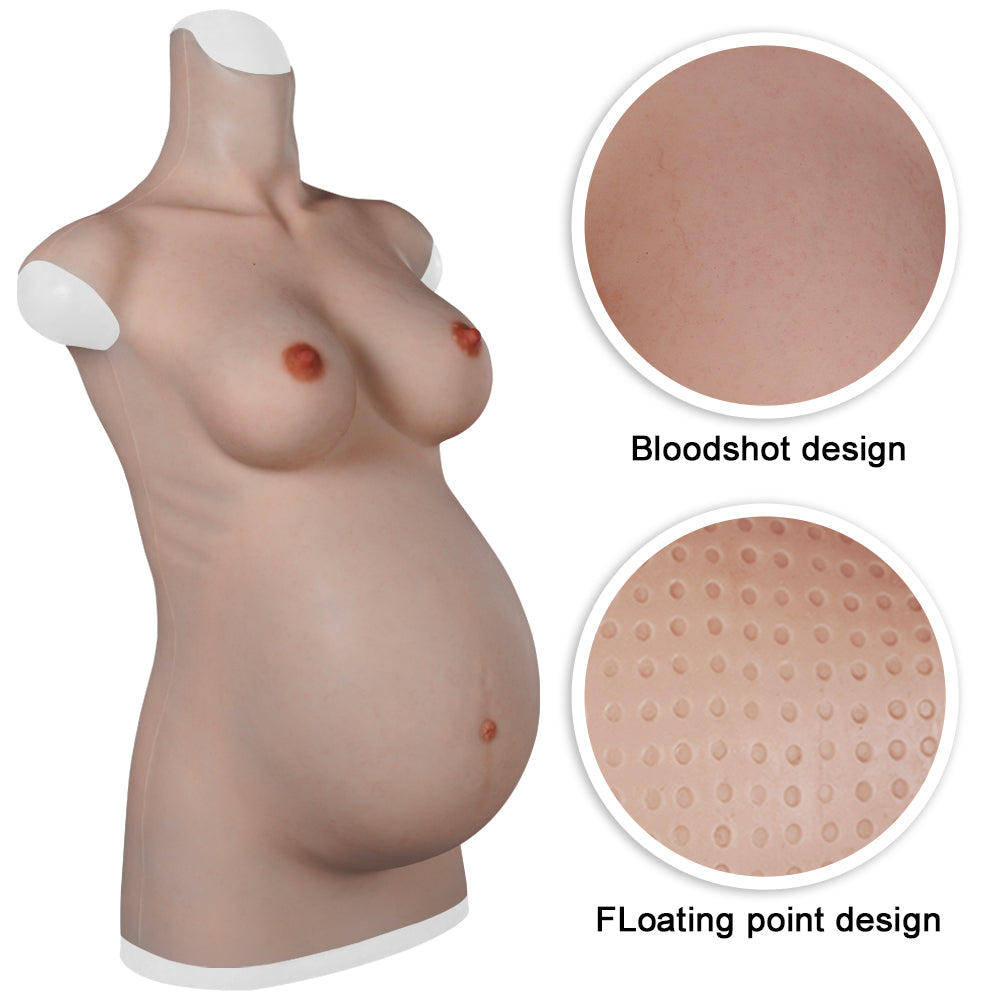 8Th Pregnant Belly Fake Crossdresser Cosplay Unisex Prosthetic Props Silicone Breast Forms Drag Que