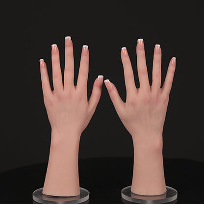 Silikon weibliche Hand Mannequin 1 Paar lebensgroße Hand Modell Schmuck Display 
