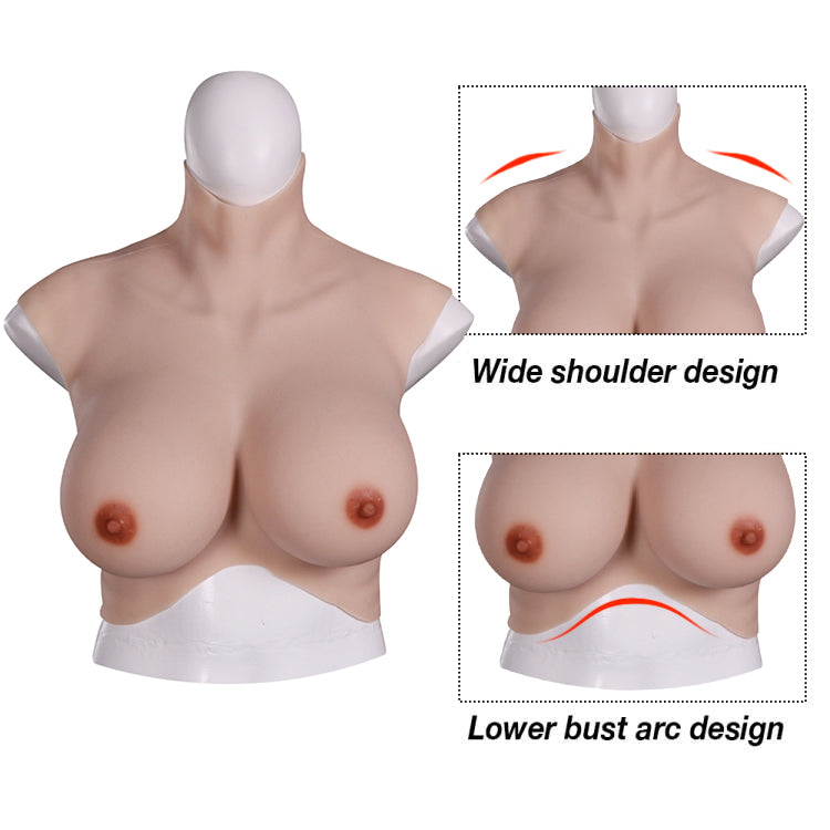 7Th Generation Oil Free Silicone Fake Breast Float Design Cotton Filler For Transvestites Cosplay