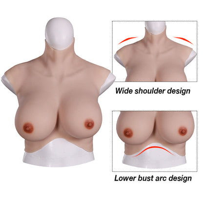 7Th Generation Oil Free Silicone Fake Breast Float Design Cotton Filler For Transvestites Cosplay
