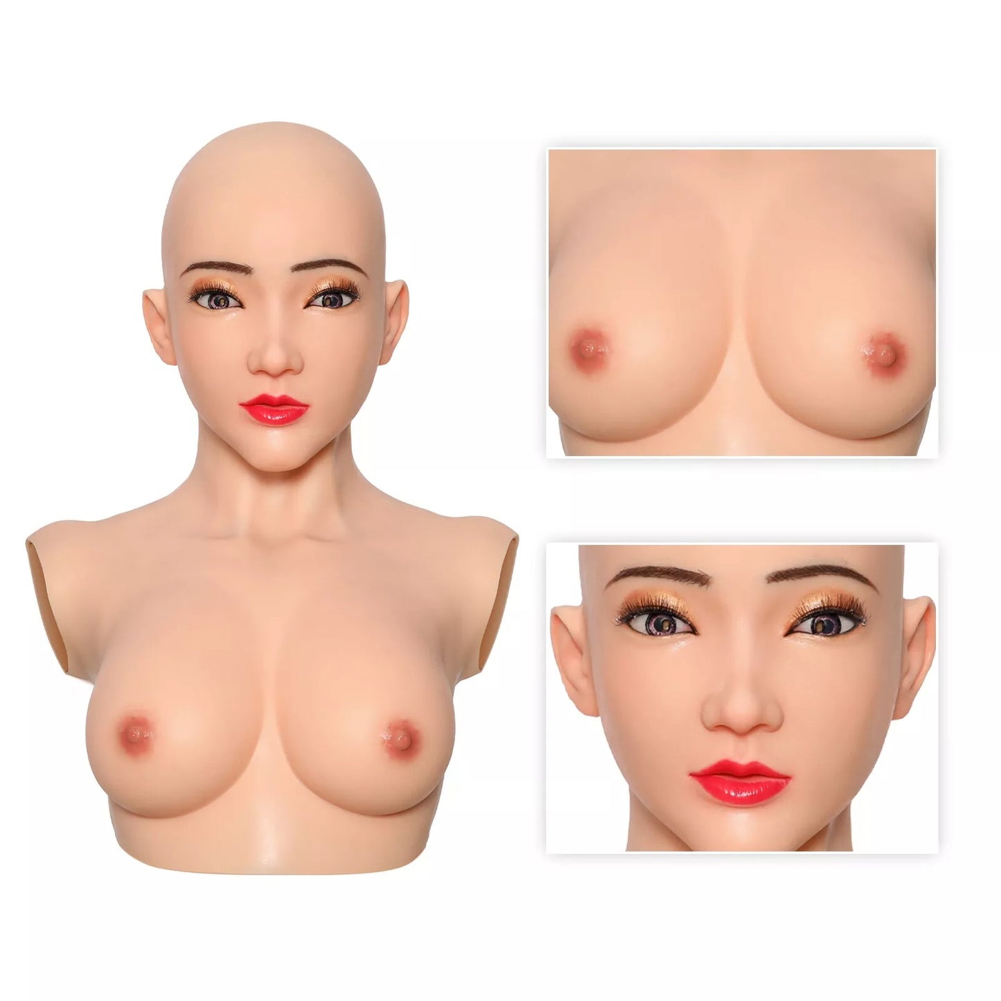 Alice Beauty Crossdressing Head Mask With C cup Breast Forms