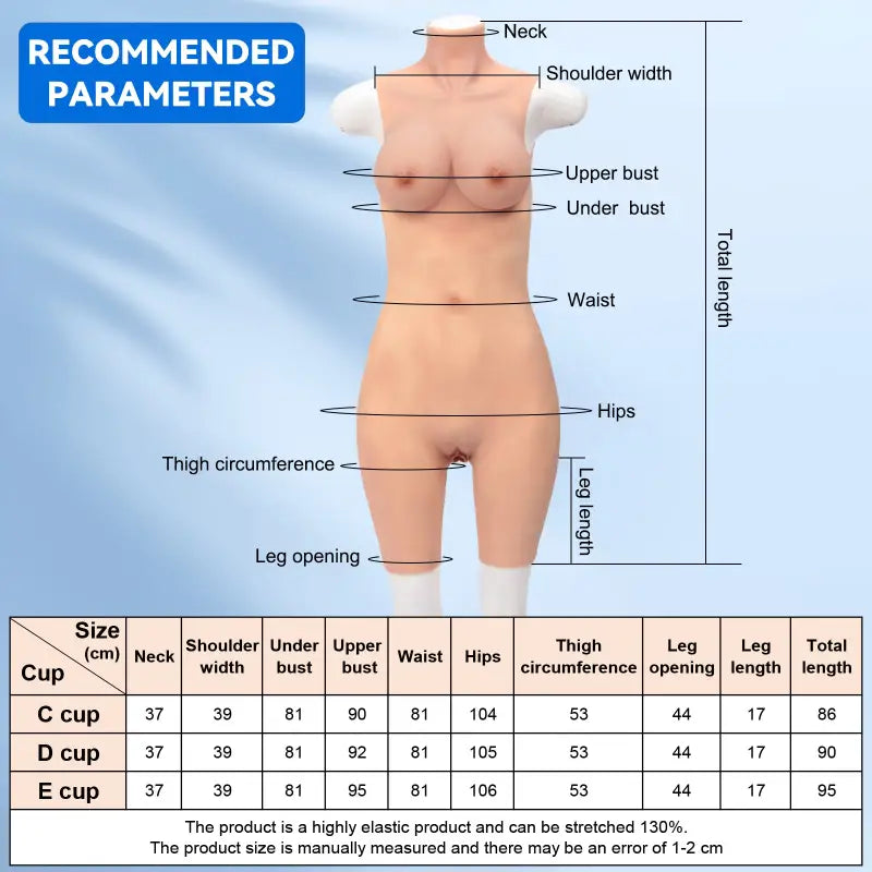 4th Generation Armless Silicone Bodysuit with Fake Vagina and D Cup Breasts
