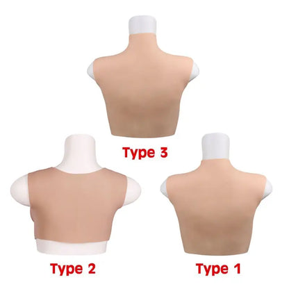 4Th Generation Silicone Fake Chest High Collar Round For Transvestite Crossdresser