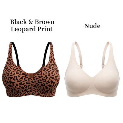 Leopard Print Wireless Bra | Compatible with Silicone Breast Forms & Breastplates