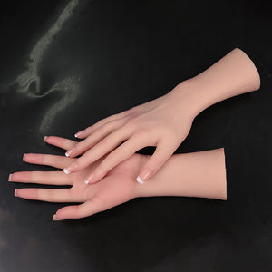 Silicone Female Hand Mannequin 1 Pair Life Size Hand Model Jewelry Display