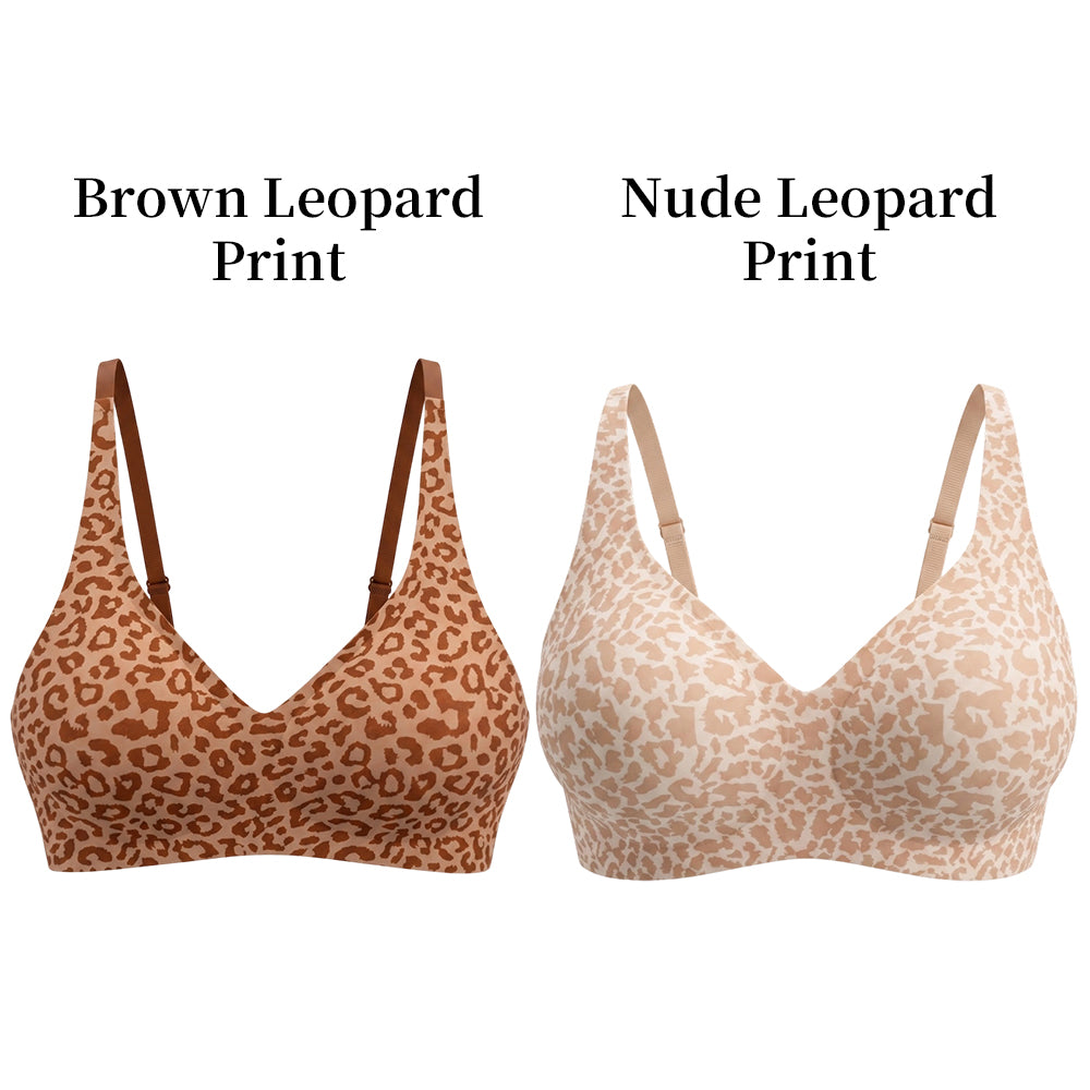 Leopard Print Wireless Bra | Compatible with Silicone Breast Forms & Breastplates