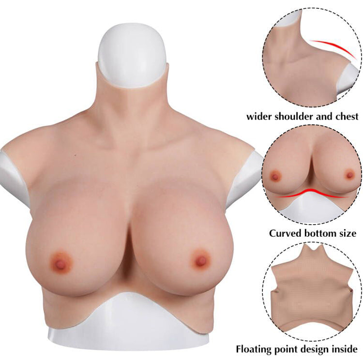 L size Standard Upgraded Bloodshot Style 7th Oil-free Silicone Breast Forms Artificial Boobs
