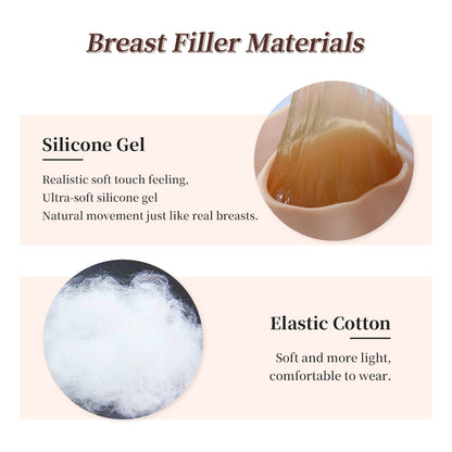 Eyung New 4th Generation Lightweight Silicone Breast Forms – Natural Teardrop Fake Boobs, Multi Size for Crossdressers & Cosplay